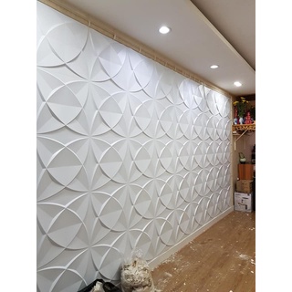 Tấm Ốp Nhựa 3D Dán Tường - Nhiều Mẫu - Màu Trắng - Ko sẵn keo dán