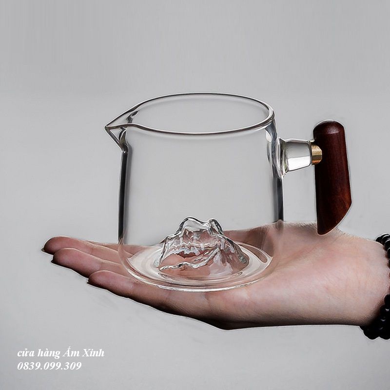 Tống chuyên trà thủy tinh Borosilicate chịu nhiệt tạo hình ngon núi (Thiên Sơn)