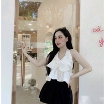 áo yếm nữ nơ trước xòe chất phi lụa có mút đẹp pl