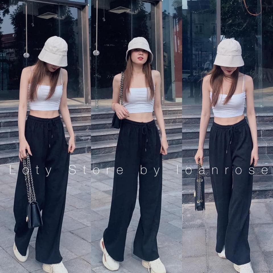 Quần suông thun tăm mỏng 9111 (kèm ảnh thật,video)