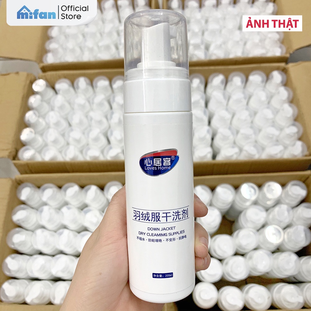 Chai Xịt Giặt Khô Áo Khoác Loves Home 200ml - Bình xịt bọt làm sạch vệ sinh quần áo siêu tốc - MIFAN HÀNG CHÍNH HÃNG