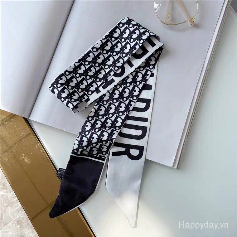 Khăn Choàng Cổ Bản Nhỏ Dài Phong Cách Retro Pháp Dùng Làm Khăn Buộc Tóc / Phụ Kiện Trang Sức Đa Dụng