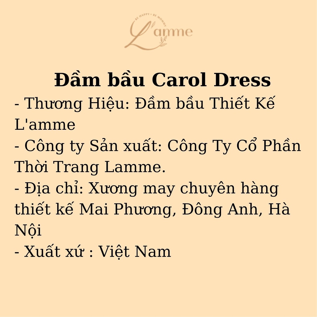 Đầm bầu đi tiệc Carol Dress chất liệu dập ly cao cấp dấu dáng được thiết kế bởi LAMME