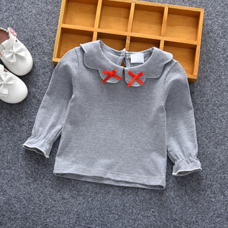 Áo kiểu cotton tay dài phong cách công chúa dành cho bé gái