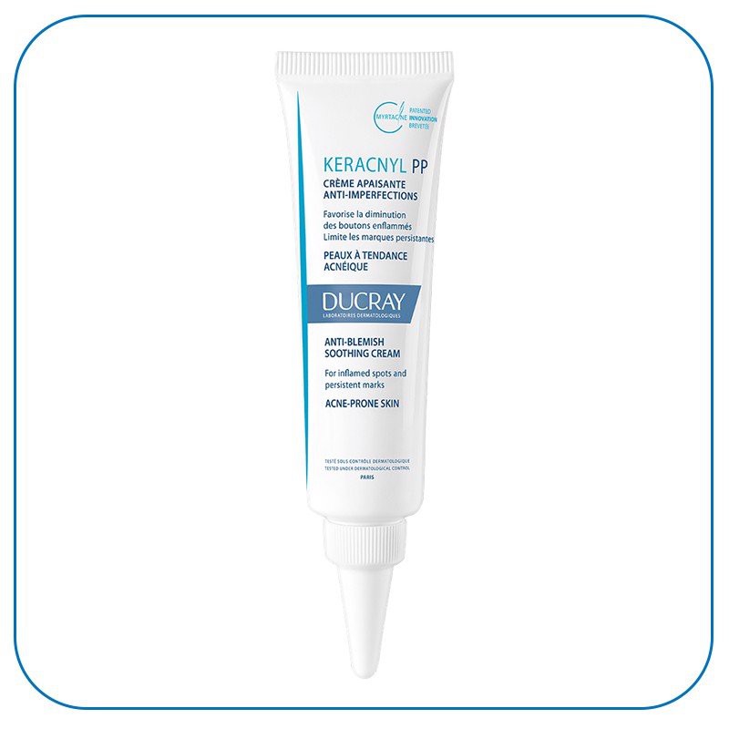 [TEM CTY] Ducray Keracnyl PP Anti Blemish Soothing Cream 30 mL - Kem Dưỡng Da, Ngăn Ngừa Mụn, Giảm Vết Thâm.