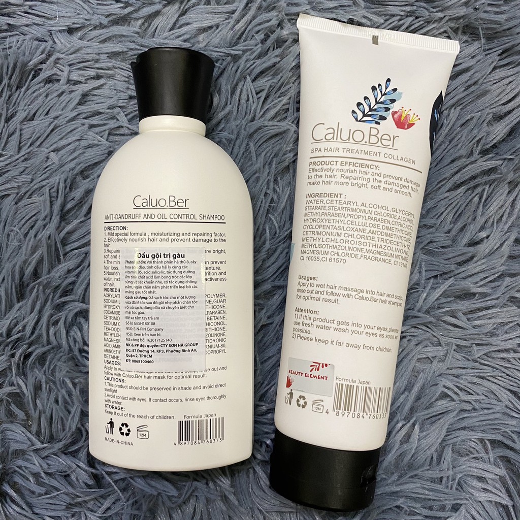 Dầu gội xả dành cho tóc gàu nấm Caluo.Ber Anti-Dandruff Shampoo + Treatment 380ml/280ml