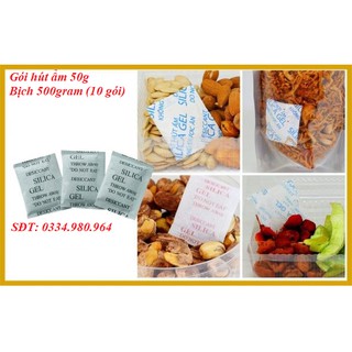 [SỐC] Hạt Hút Ẩm Silicagel 50g Bịch 500gram (10 Gói)