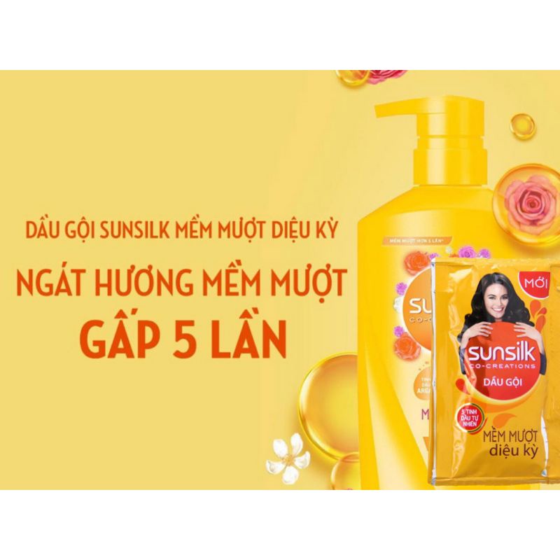 Combo 3 dây dầu gội Sunsilk 10 gói óng mượt diệu kì 5,8ml