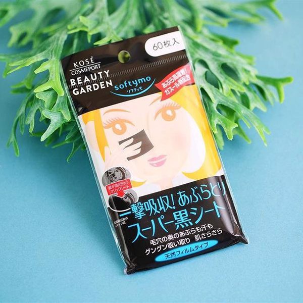 Giấy thấm dầu Nhật Softymo than hoạt tính màu đen Kose
