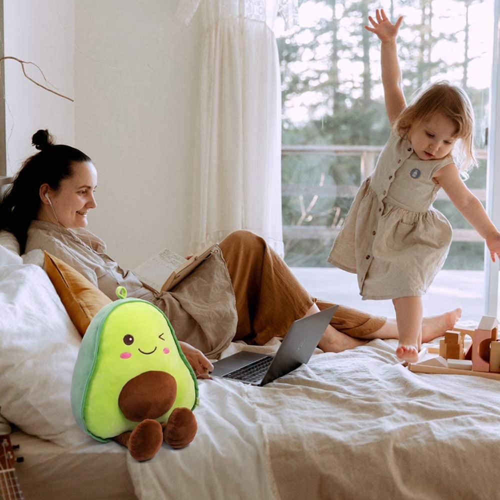 Gối Ôm Nhồi Bông Mềm Mại Hình Quả Bơ Quà Tặng Sinh Nhật / Giáng Sinh