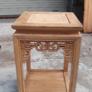 Đôn vuông gỗ gụ cao 80cm