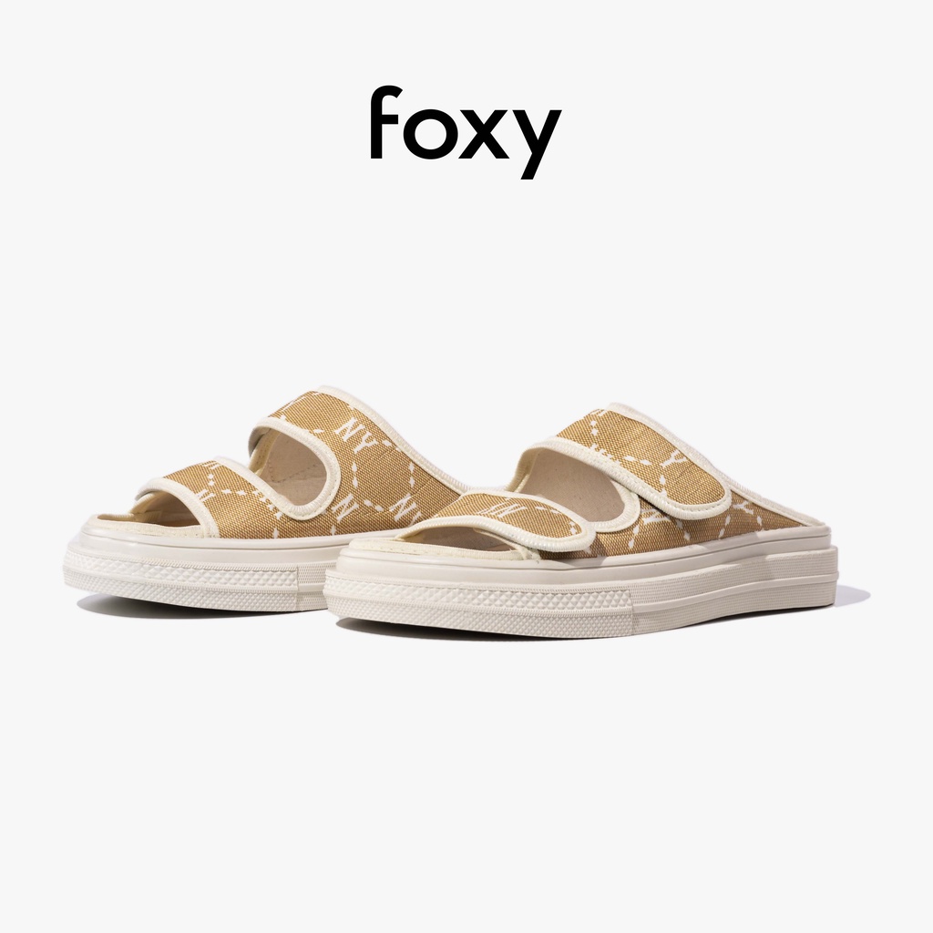 Dép Sục Nữ Quai Ngang Màu Vàng Hoạ Tiết Chữ N Mẫu Mới Hottrend Foxy - FOM008