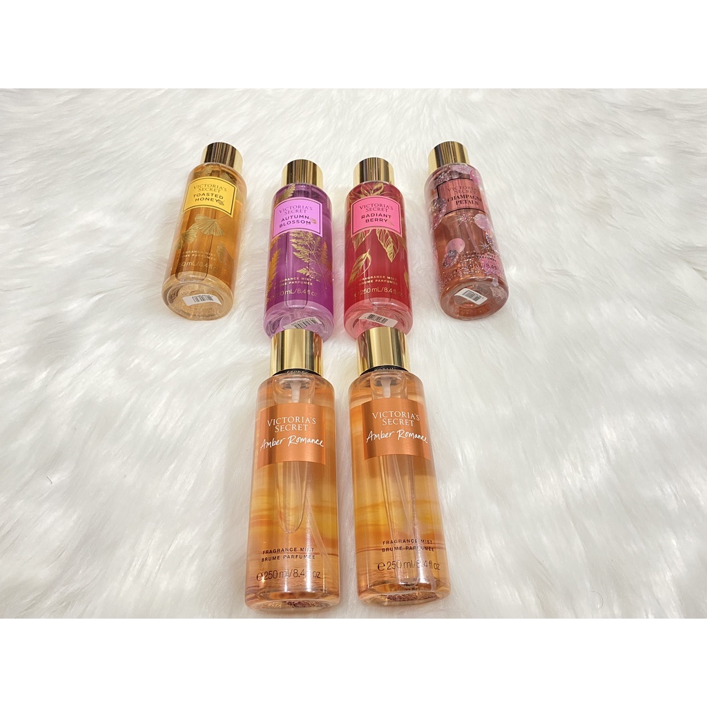 [HÀNG MỸ] Xịt thơm toàn thân Victoria's Secret Amber Romance 250ML/TOASTED HONEY/AUTUMN BLOSSOM/RADIANT BERRY/CHAMPAGCE
