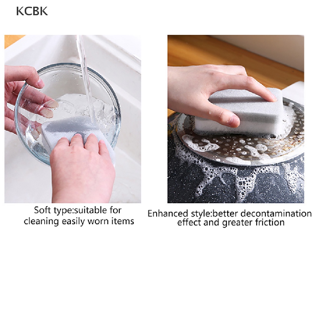 KC 10pcs Home Kitchen Dishwashing Sponge Cleaning Pad Sponge Cloth Scouring Pad BK