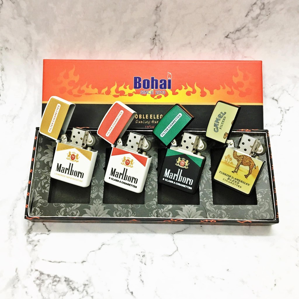 Vỏ Bật Lửa Zippo Khắc Logo Hình "Marlb0r0" 3 Màu Siêu Đẹp, Fullbox