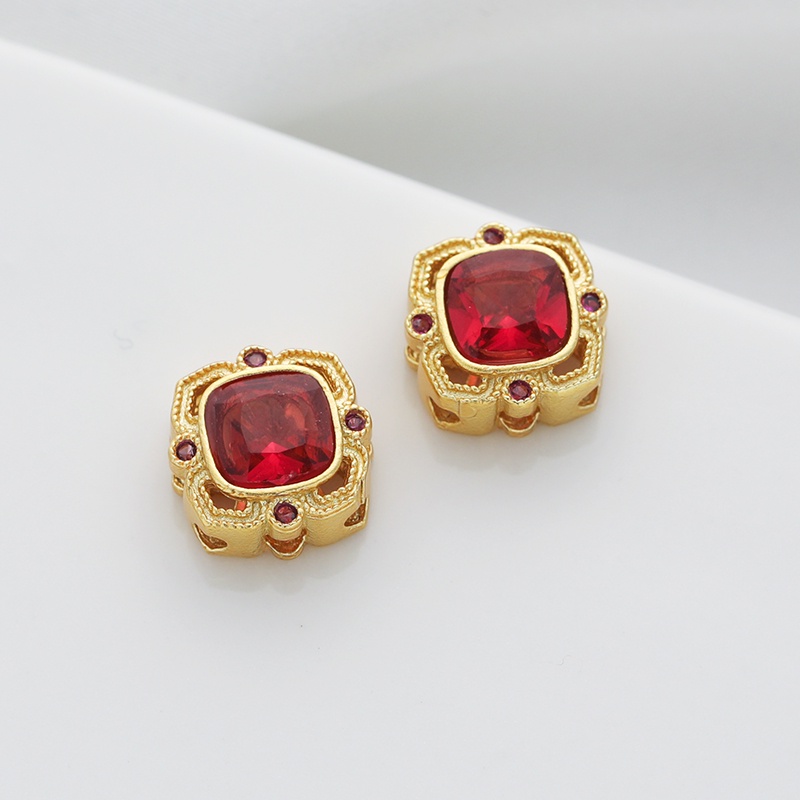 Hạt Đá Zircon Hình Vuông Màu Vàng Kim Mạ Điện Dùng Làm Trang Sức Thủ Công 10mm diy