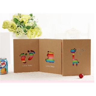 Album ảnh chứa 200 ảnh 9x12 bìa kraft - mẫu kute