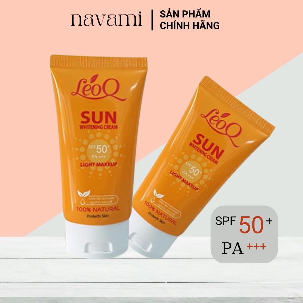 Kem chống nắng nâng tone kiềm dầu LeoQ Sun Whitening Cream 60ml SPF50+ PA+++