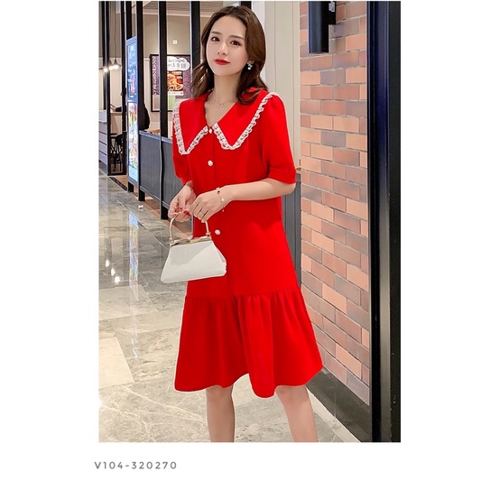 V104 Váy Đỏ Đuôi Cá Cho Con Bú