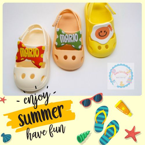 Dép Sục Đáng Yêu Cho Bé 2-3 Tuổi | Nhựa Đúc Nguyên Khối Chống Trượt 14cm