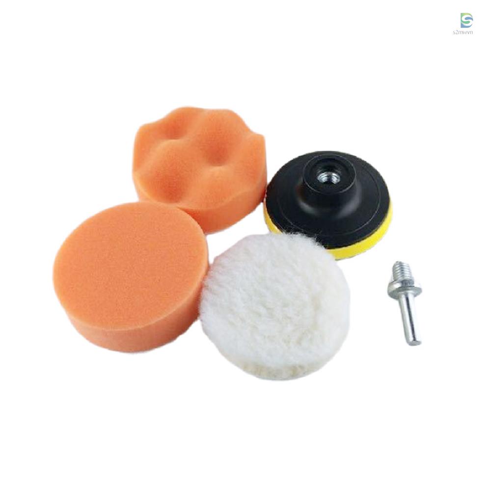 Bộ Dụng Cụ Đánh Bóng Xe Hơi 11 Món 3-inch Bằng Bọt Biển + Đệm Len Tiện Dụng
