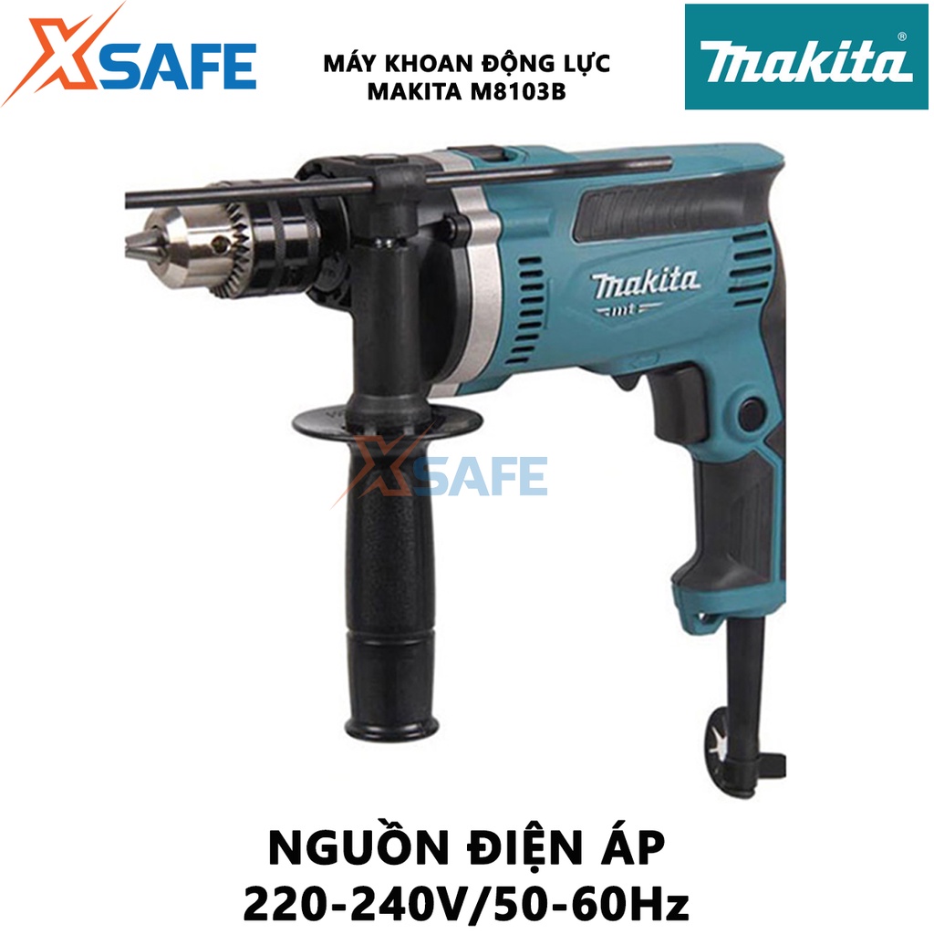 Máy khoan búa MAKITA M8103B 13mm Máy khoan cầm tay 430W, tốc độ không tải 0–3.000v/ph, dây dẫn dài 2m - [XSAFE]