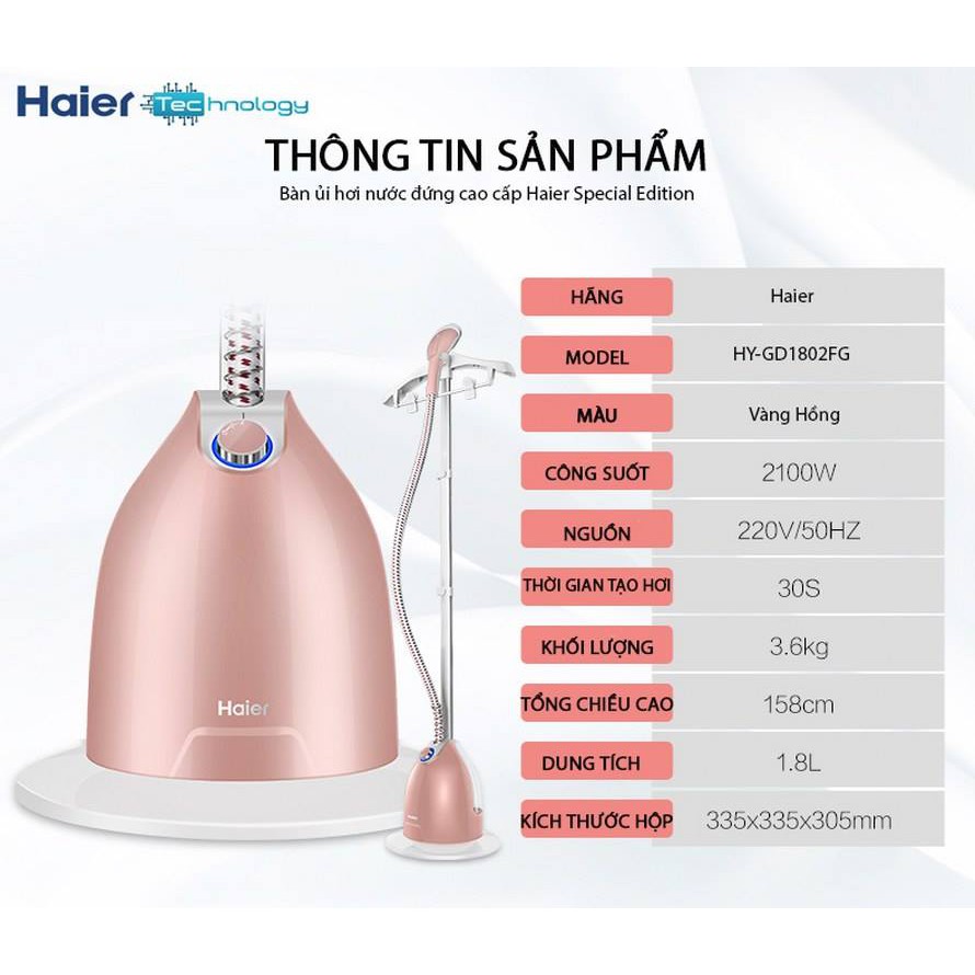 Bàn là ủi hơi nước đứng Haier cao cấp là phẳng hầu hết mọi chất liệu vải