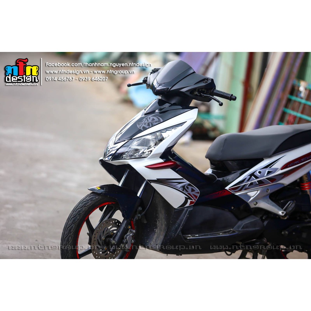Tem Rời Dán Xe Air Blade Mẫu Zin Trắng Đen Đỏ Cực Chất, Hàng 3 Lớp Chất Lượng Cao ,Team Decal