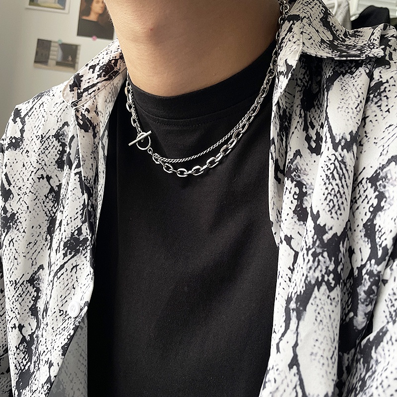 Vòng cổ Nhiều Lớp Bằng Thép Titan Phong Cách hip hop Cho Nam Và Nữ