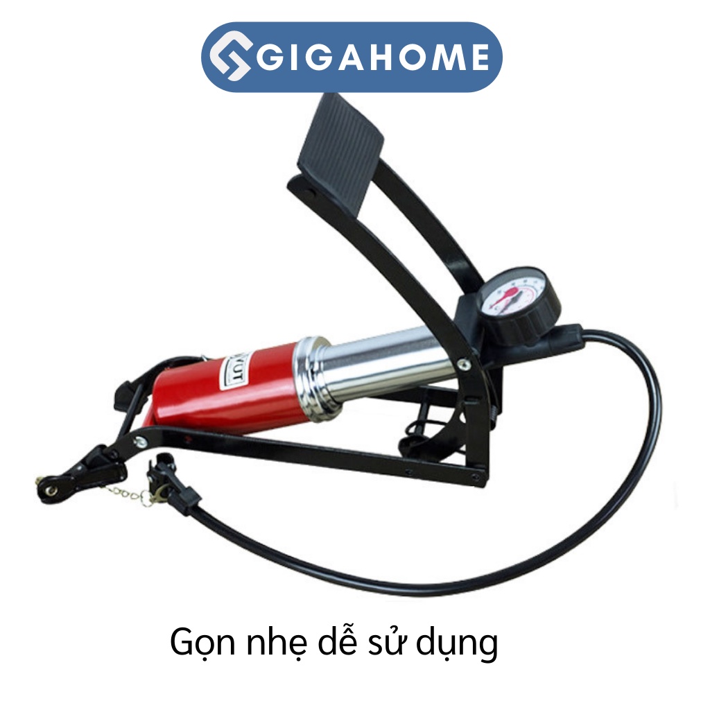 Bơm Hơi Đạp Chân Cho Xe Máy, Xe Đạp GIGAHOME 1 Piston Tiện Lợi, Nhanh Chóng 3086
