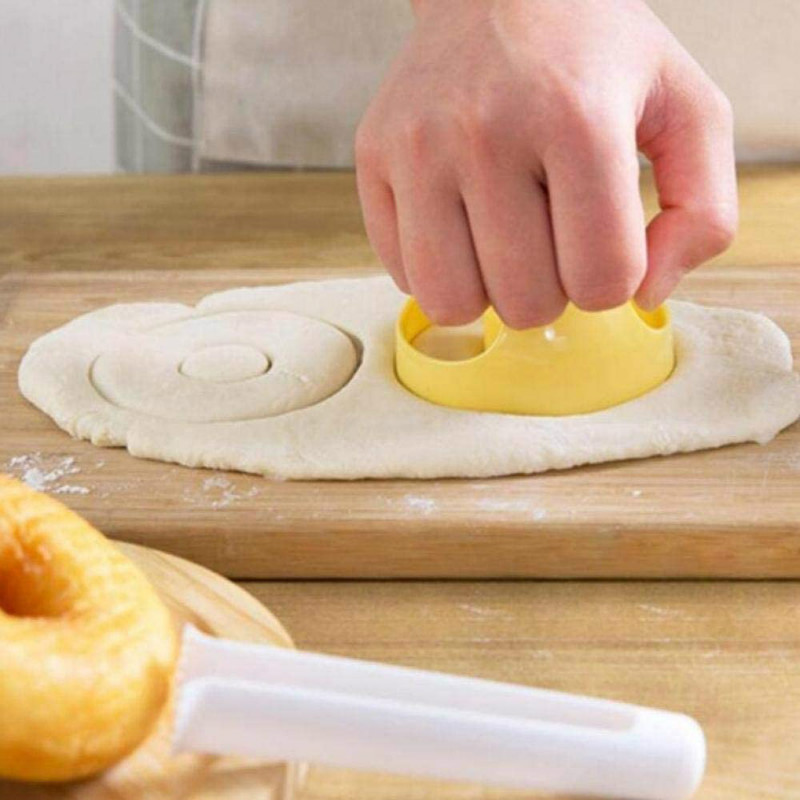 JOSMOMO Tự làm bánh donut Khuôn làm bánh Dụng cụ trang trí Món tráng miệng Bánh mì Cắt bánh quy Dụng cụ làm bánh Dụng cụ nhà bếp