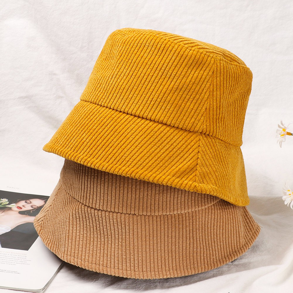 Nón xô vải nhung màu trơn thời trang mùa đông cho cả nam và nữ