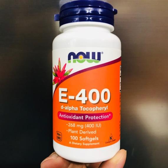 Vitamin E Hàm lượng Cao Viên Uống Giúp Da Mịn Màng Hết Khô Ráp Trẻ Hóa Đep Da Chống Lão Hóa Now Vitamin E 400IU