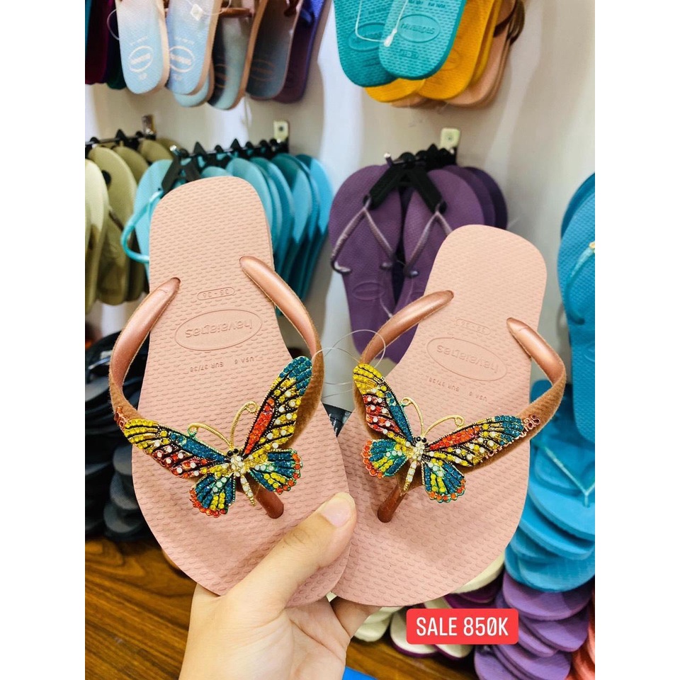 Dép nữ Slim Nhung hồng havaianas , Dép nữ Slim Velvet