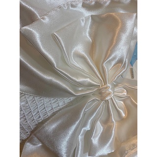 [Sẵn Hàng]♥️Áo Croptop Lụa Satin Buộc Nơ Trắng(ảnh thật)Size S,M,L