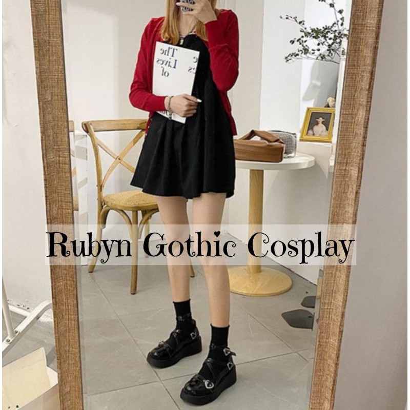 [CÓ SẴN]  Giày Búp Bê Lolita Retro Móc Trái Tim Độc Lạ Đế Cao 5cm ( Size 35 - 39 )