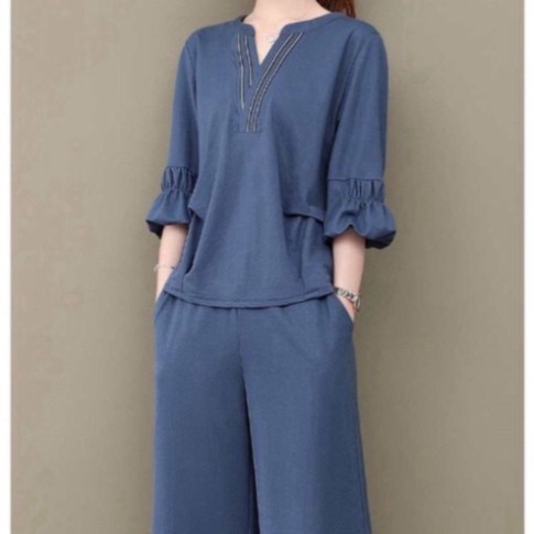 Bộ quần áo nữ dài tay thu đông, chất liệu đũi Thái, hàng đẹp loại 1