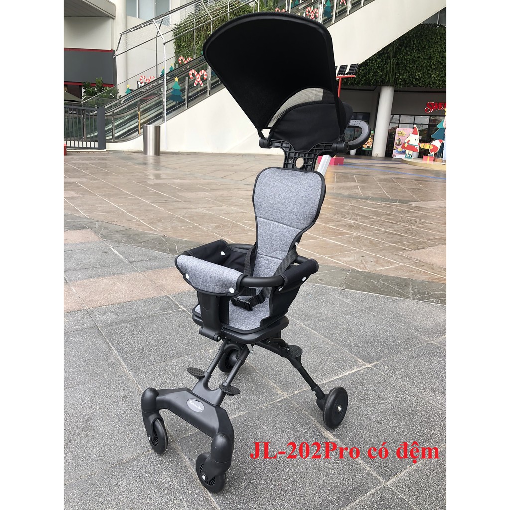 Xe đẩy gấp gọn em bé đi du lịch siêu gọn nhẹ có đệm ,có mái (loại mới 2021)