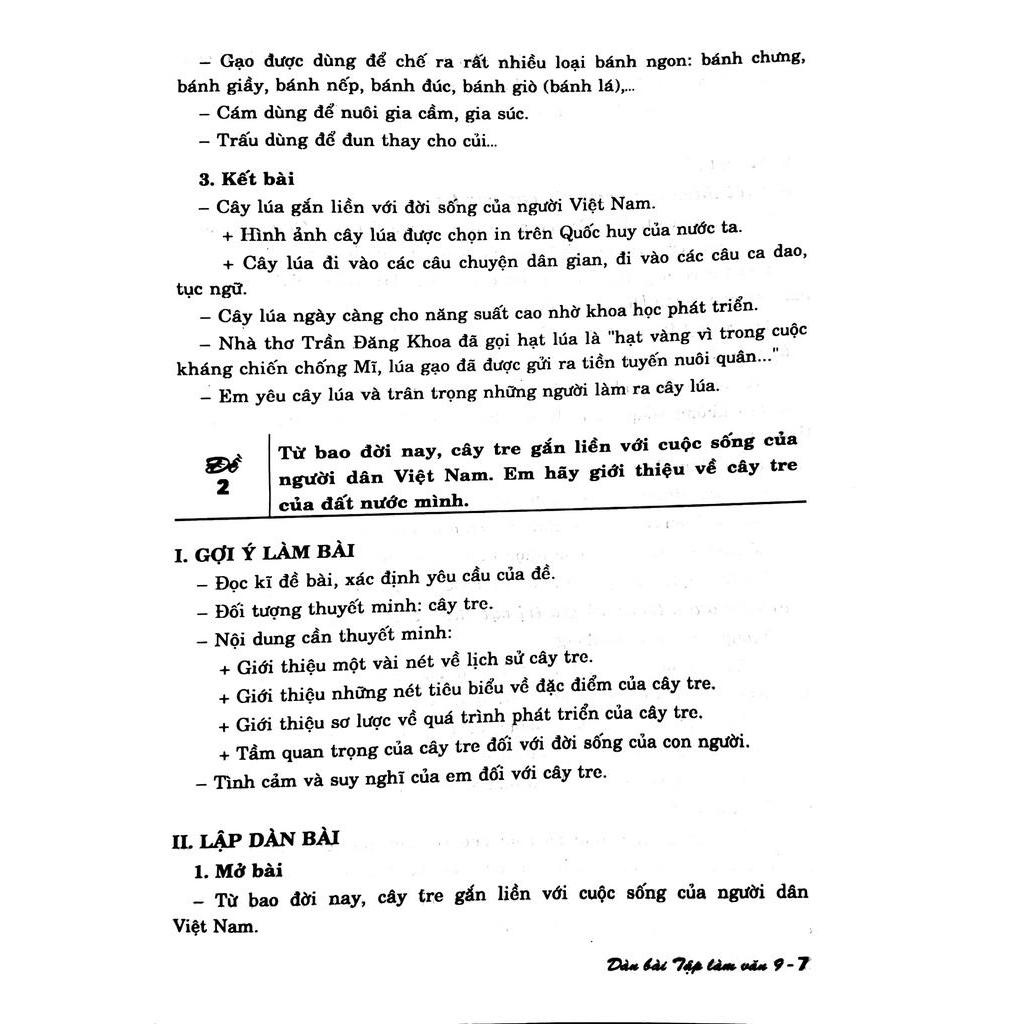Sách - Dàn Bài Tập Làm Văn - Lớp 9