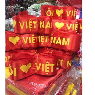 Băng rôn cổ động Tôi yêu Việt Nam