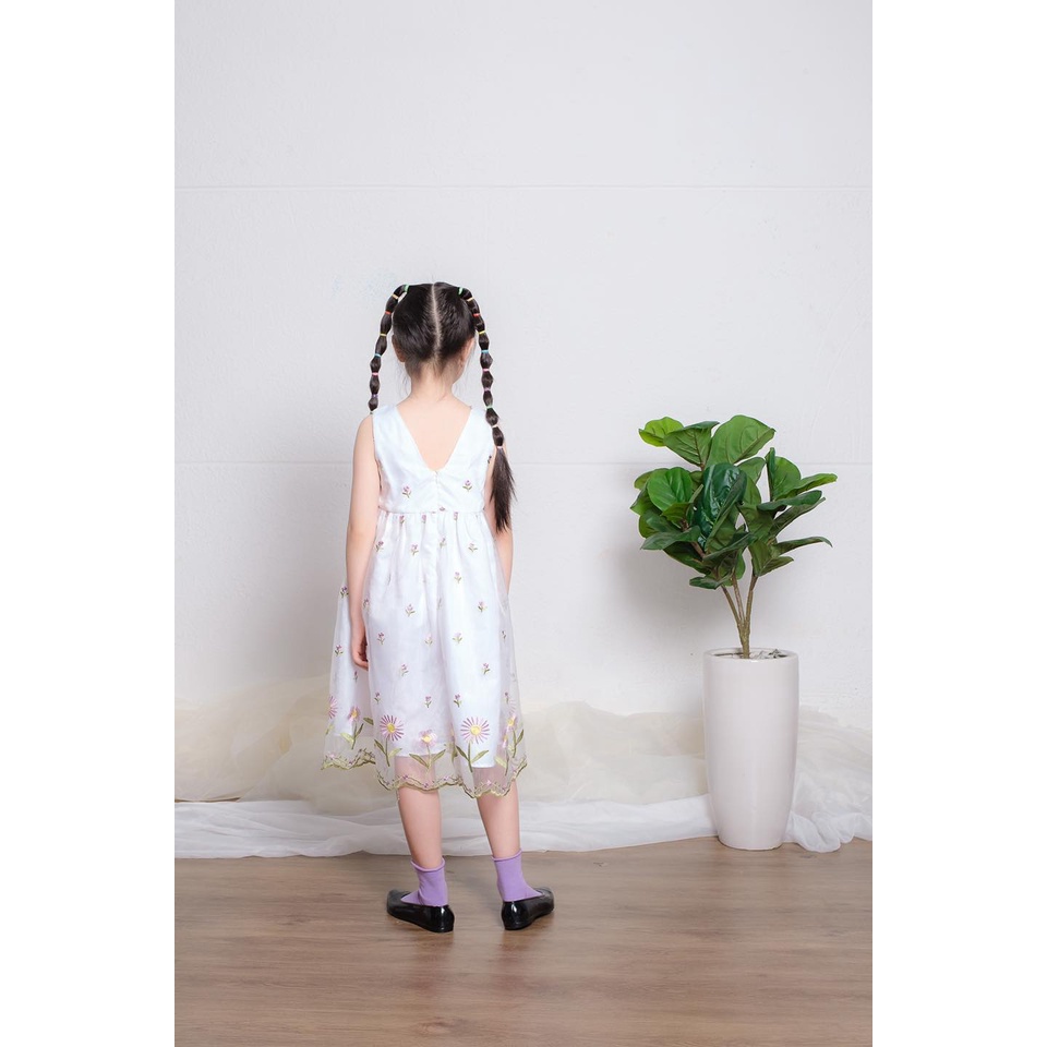 Đầm công chúa bé gái từ 13 - 45kg vải Voan Hoa Xuân - GUON