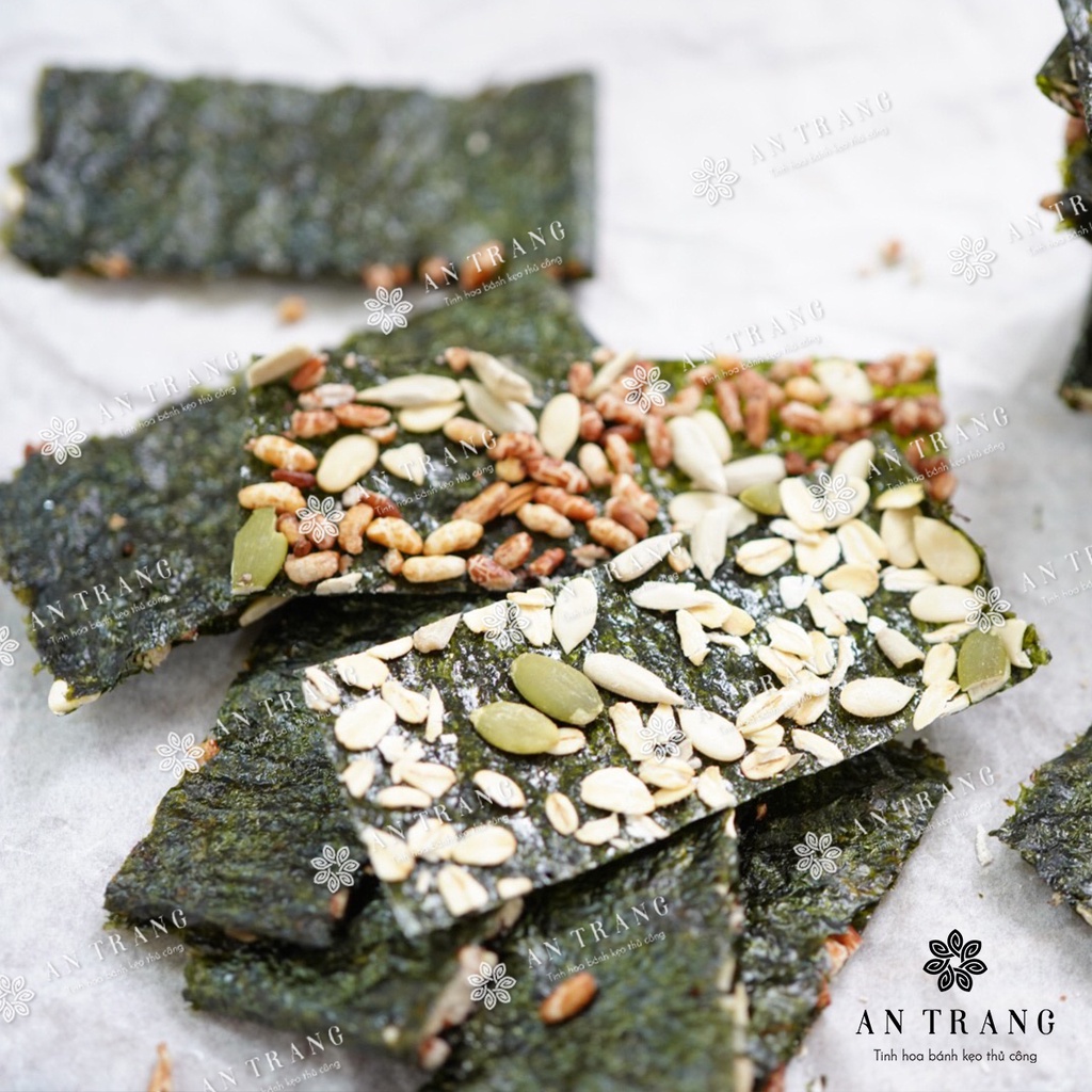 Ăn thả ga! Bánh Ăn Kiêng eo thon giảm cân không lo béo Cực Ít Ngọt] Snack Rong Biển giòn rụm không chiên dầu