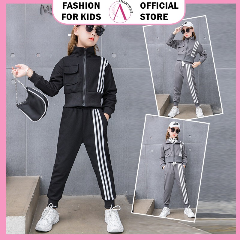 Bộ Thu Đông Thể Thao Cho Bé Gái và Bé Trai Từ 18 Đến 34 Kg ANAN STORE QATE D12