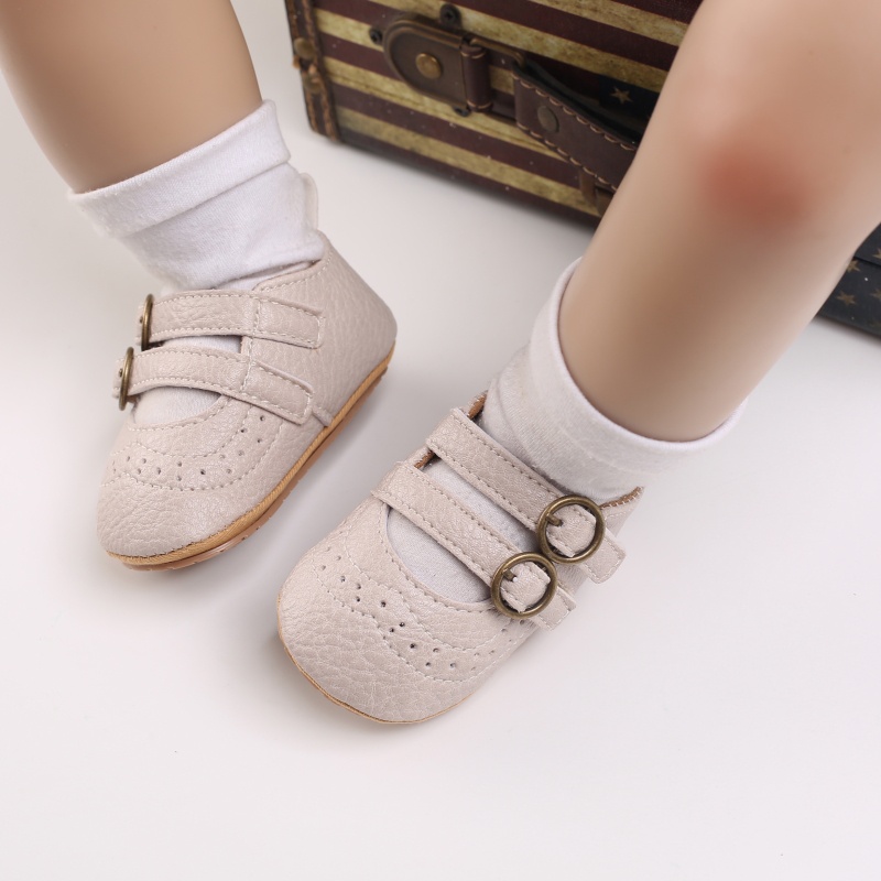Giày Da PU Mềm Mại Chống Trượt Cho Bé Sơ Sinh Từ 0-18 Tháng Tuổi
