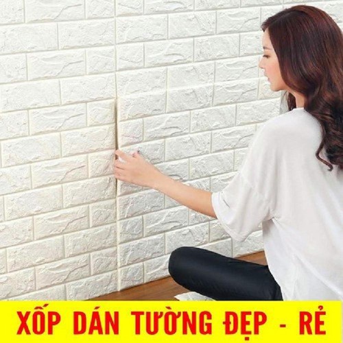 Tấm Xốp Dán Tường 3D Giả Gạch Chống Ẩm Cách Nhiệt KT 70x77cm