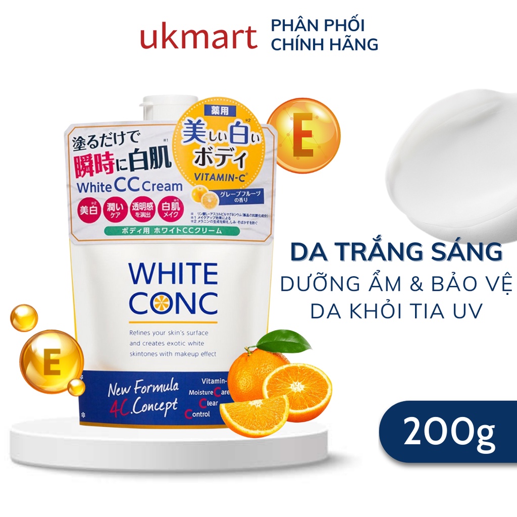 Kem Dưỡng Thể White Conc Làm Sáng Da Toàn Thân 200g CC Cream