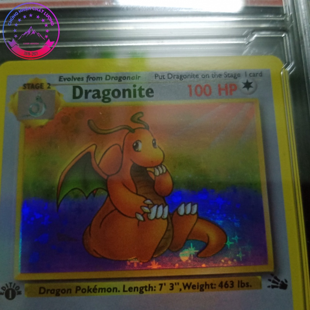 Bài Pokemon sản xuất năm 1995 Dragonite 4 62 rồng 3 hệ tiến hóa tam cấp 1459 d7 56