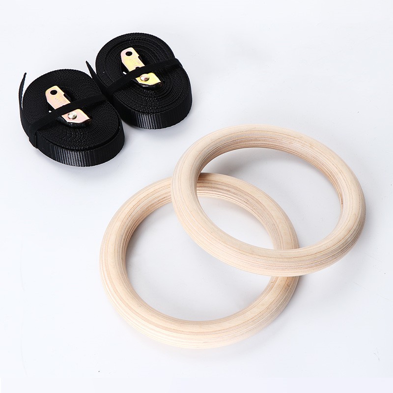 Vòng xà Gymnastic Rings, Bộ vòng xà treo Ring Dip gỗ Bạch Dương thể dục dụng cụ, Tập GYM