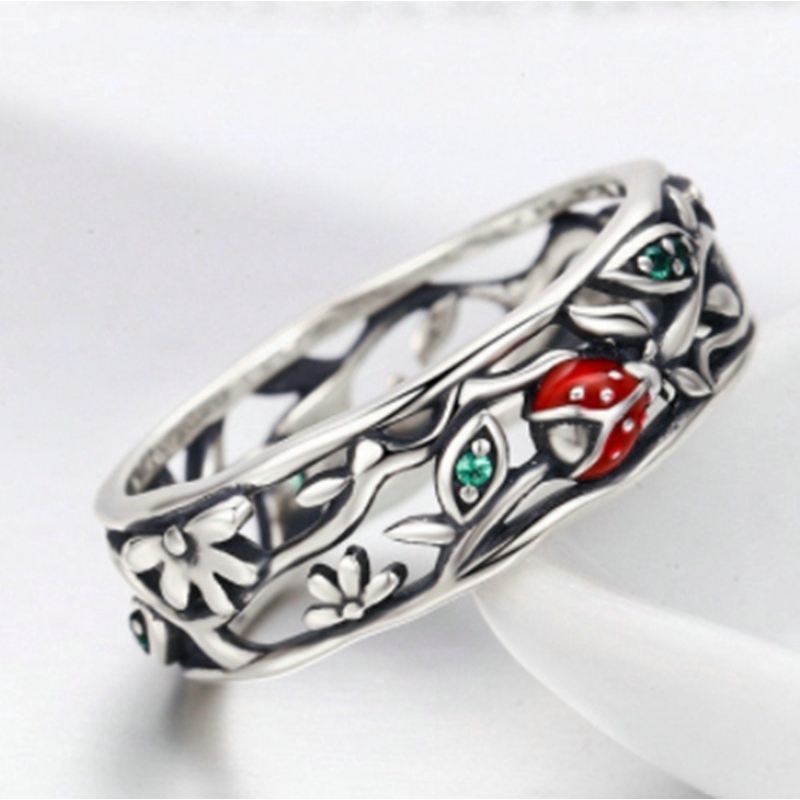 Perhiasan Cincin Silver Wanita Model Pohon Twisted