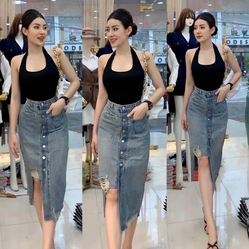 Áo yếm quàng cổ croptop cực xinh, Áo thun kiểu dáng ôm sexxy CS0018 NhiNhi Shop | BigBuy360 - bigbuy360.vn